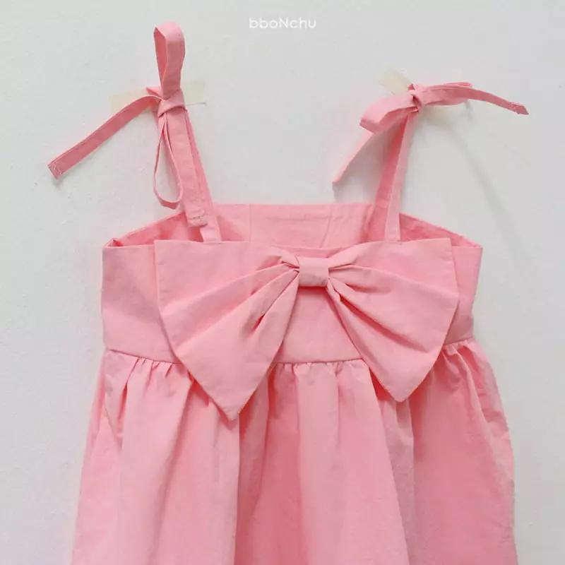 Bbonchu - Korean Children Fashion - #designkidswear - Big Ribbon One-piece - 4