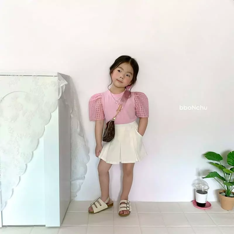 Bbonchu - Korean Children Fashion - #discoveringself - Puff Check Tee - 11
