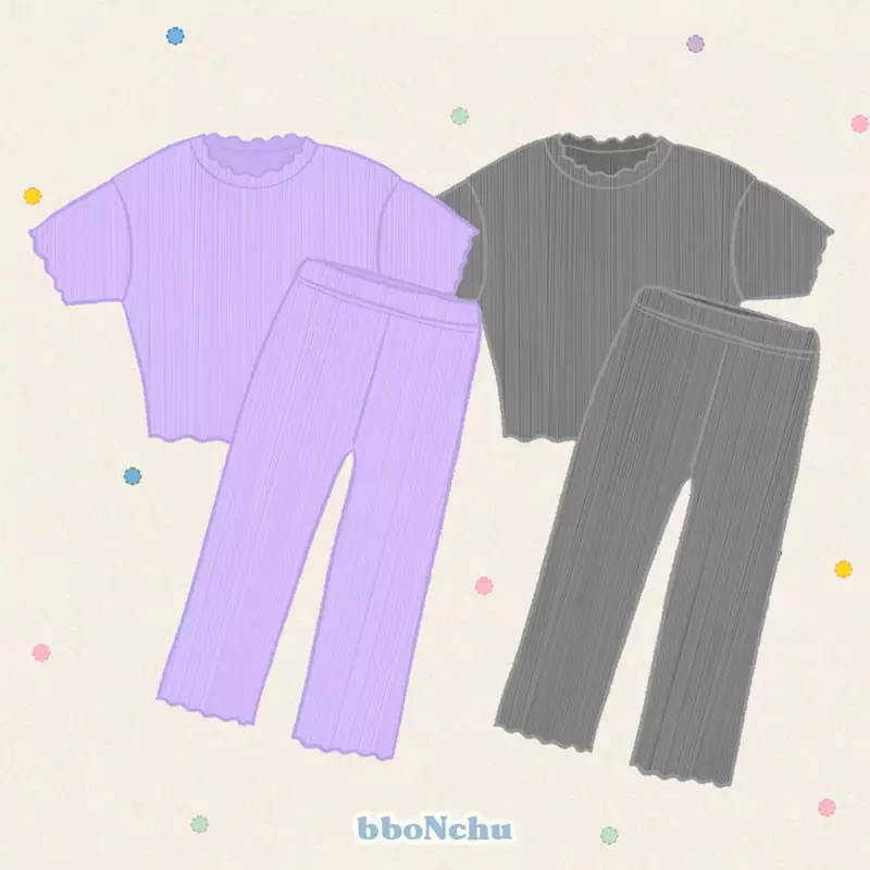Bbonchu - Korean Children Fashion - #fashionkids - Chu Chu Pleats Top Bottom Set - 7
