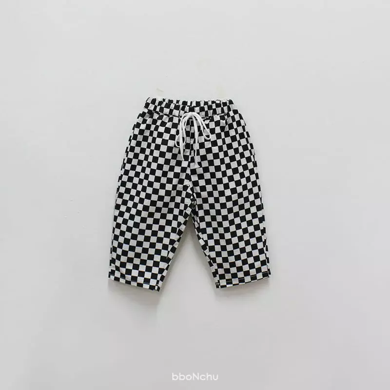Bbonchu - Korean Children Fashion - #fashionkids - Check Baggy Pants - 3