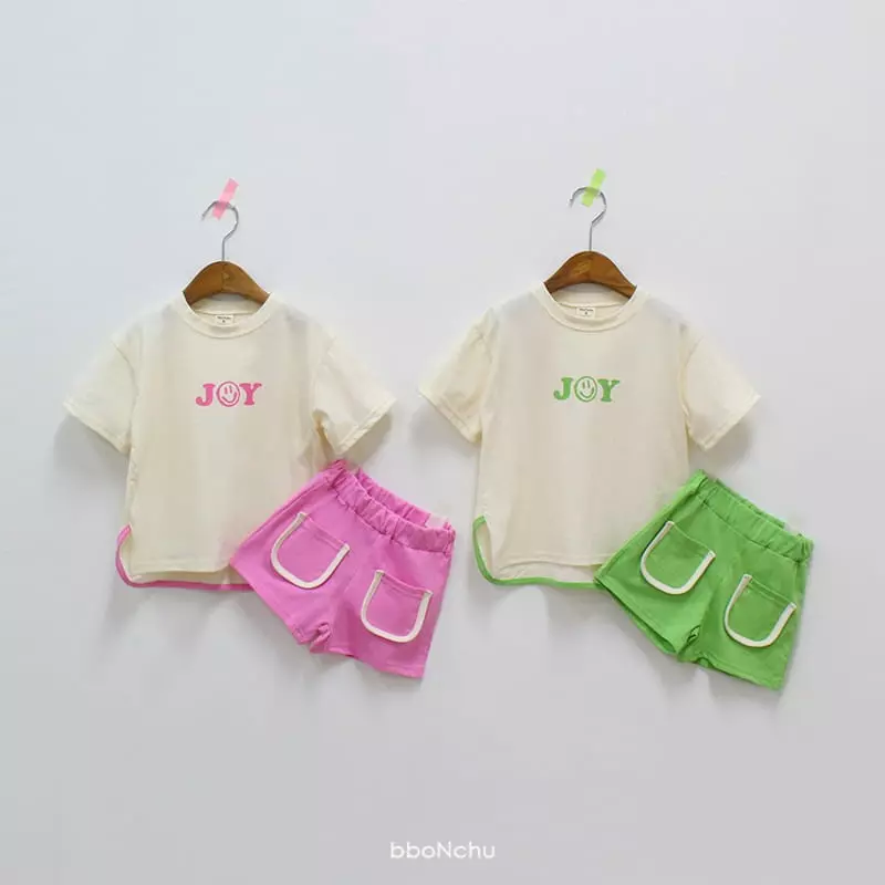 Bbonchu - Korean Children Fashion - #kidsshorts - Joy Top Bottom Set