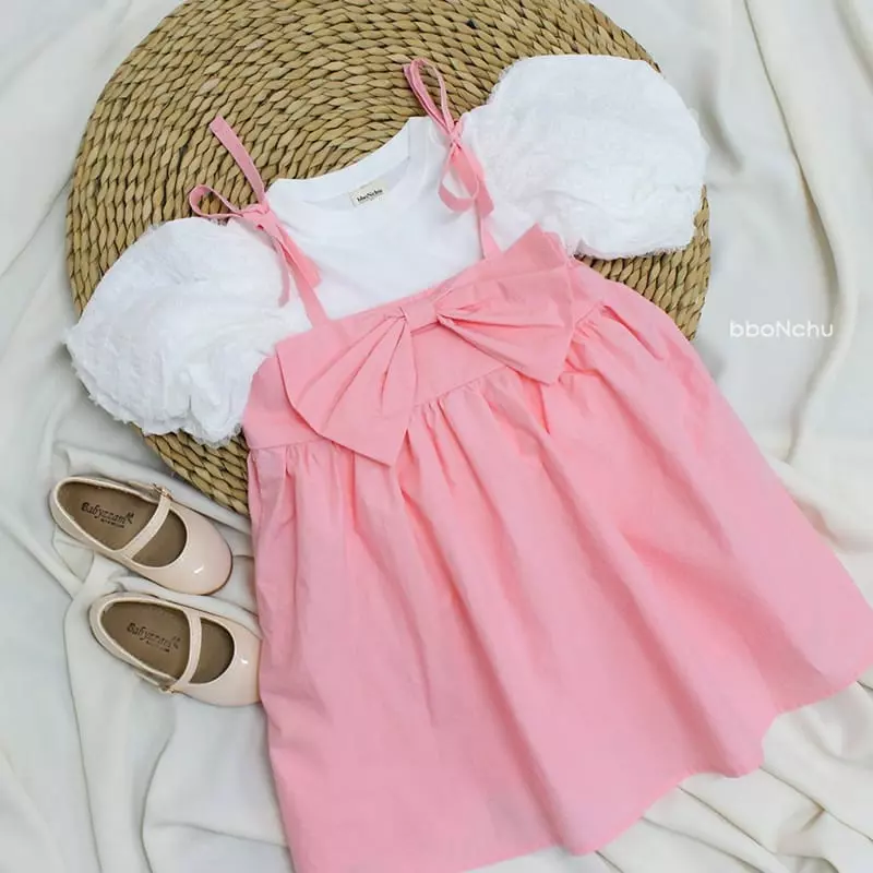 Bbonchu - Korean Children Fashion - #kidsshorts - Big Ribbon One-piece - 6