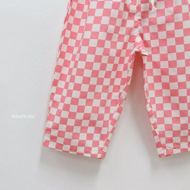 Bbonchu - Korean Children Fashion - #kidsstore - Check Baggy Pants - 5