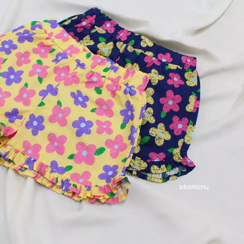 Bbonchu - Korean Children Fashion - #kidsshorts - Flower Top Bottom Set - 4