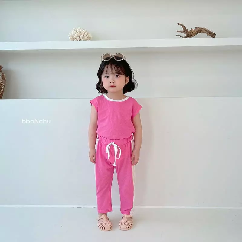 Bbonchu - Korean Children Fashion - #kidzfashiontrend - Cooling Color Top Bottom Set - 11