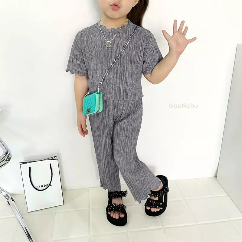 Bbonchu - Korean Children Fashion - #kidzfashiontrend - Chu Chu Pleats Top Bottom Set - 10