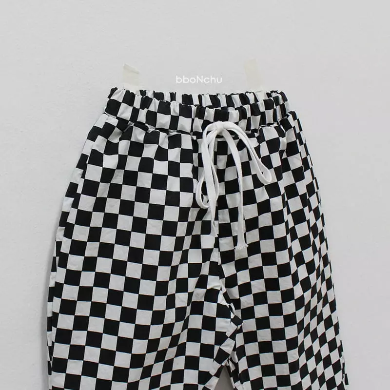 Bbonchu - Korean Children Fashion - #kidzfashiontrend - Check Baggy Pants - 6