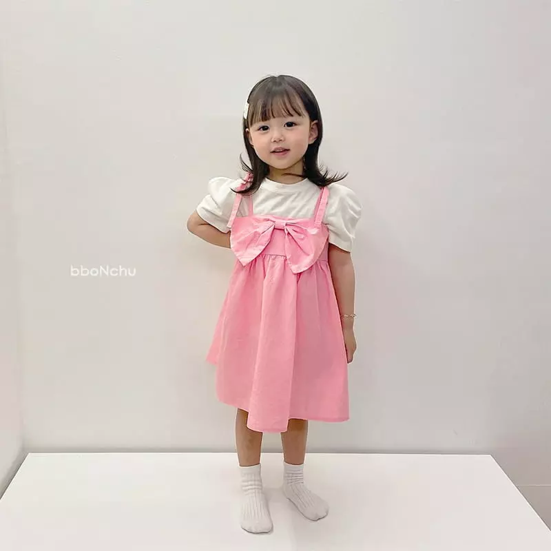 Bbonchu - Korean Children Fashion - #littlefashionista - Big Ribbon One-piece - 10