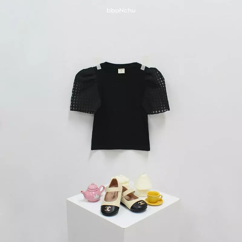 Bbonchu - Korean Children Fashion - #littlefashionista - Puff Check Tee - 3