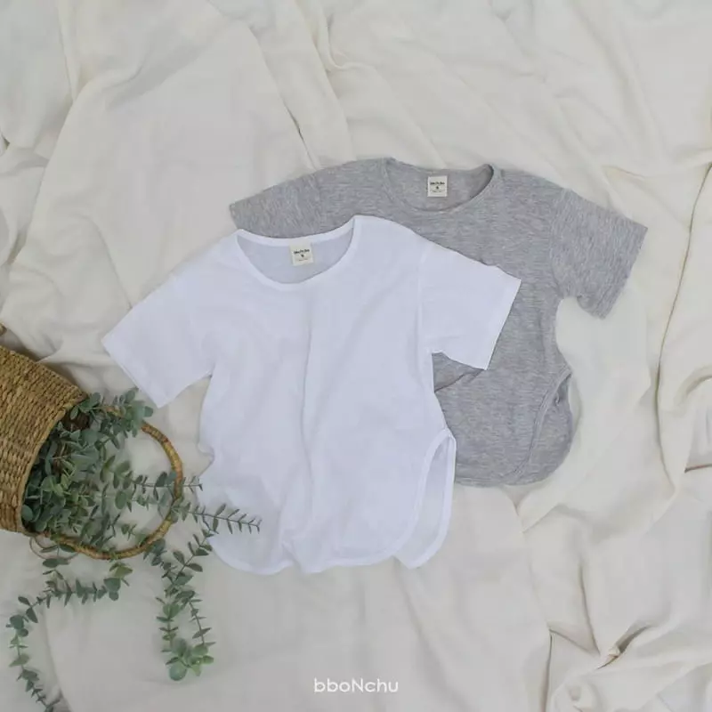 Bbonchu - Korean Children Fashion - #littlefashionista - U Neck Piping Tee
