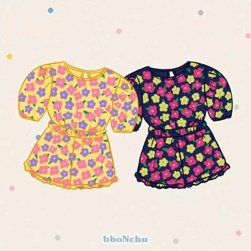 Bbonchu - Korean Children Fashion - #littlefashionista - Flower Top Bottom Set - 7