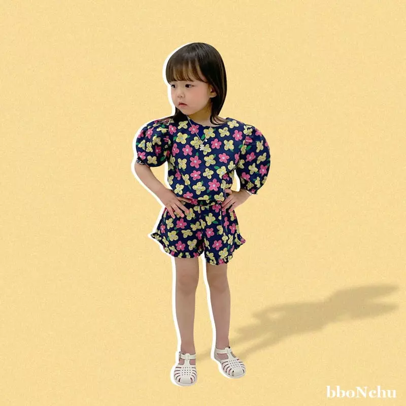 Bbonchu - Korean Children Fashion - #magicofchildhood - Flower Top Bottom Set - 8