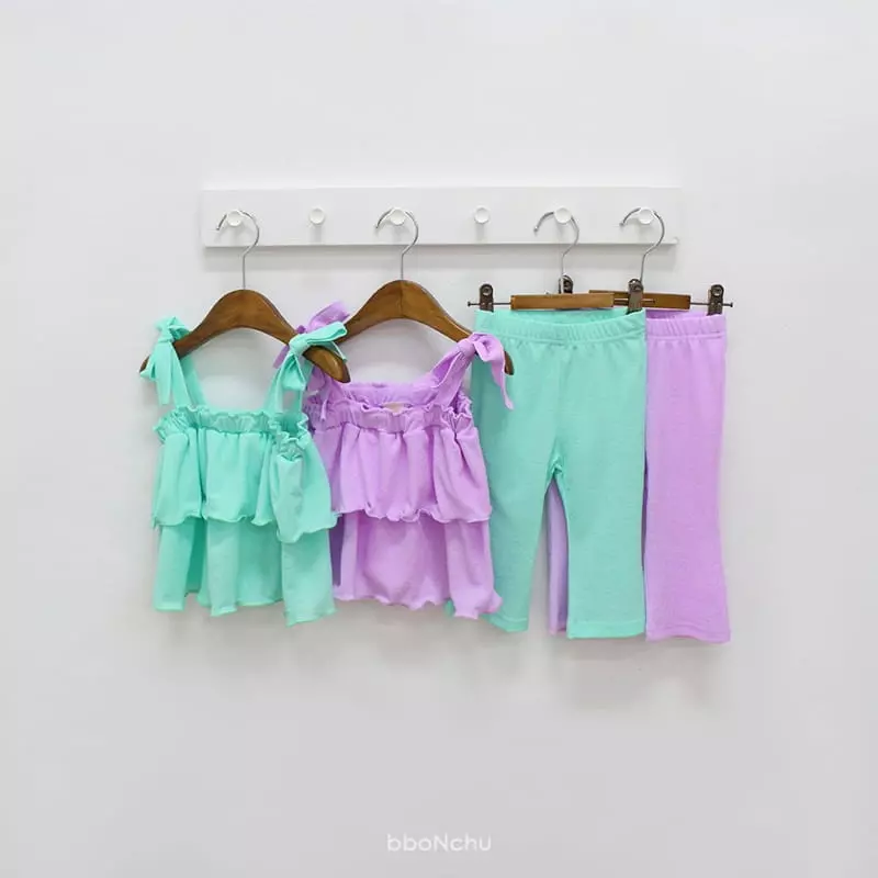 Bbonchu - Korean Children Fashion - #minifashionista - Cancan Top Bottom Set - 2