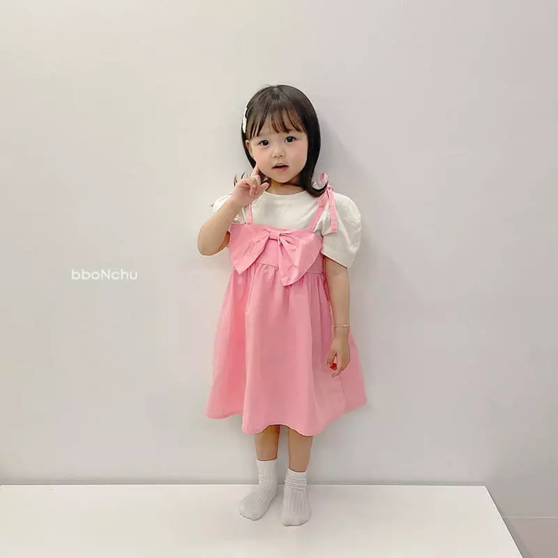 Bbonchu - Korean Children Fashion - #minifashionista - Big Ribbon One-piece - 12