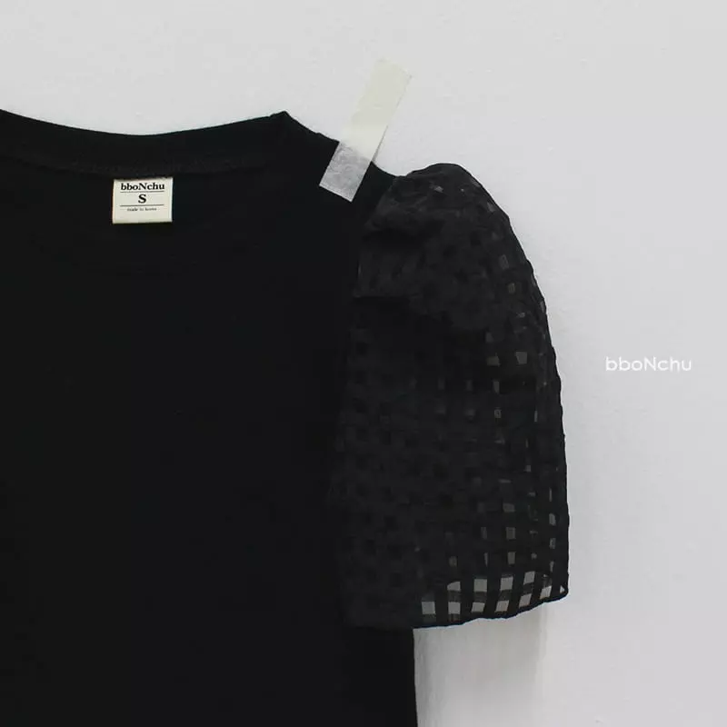 Bbonchu - Korean Children Fashion - #minifashionista - Puff Check Tee - 5