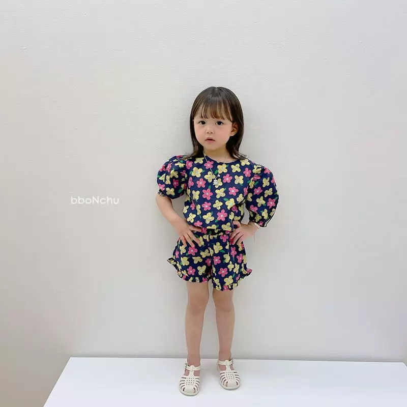 Bbonchu - Korean Children Fashion - #minifashionista - Flower Top Bottom Set - 9
