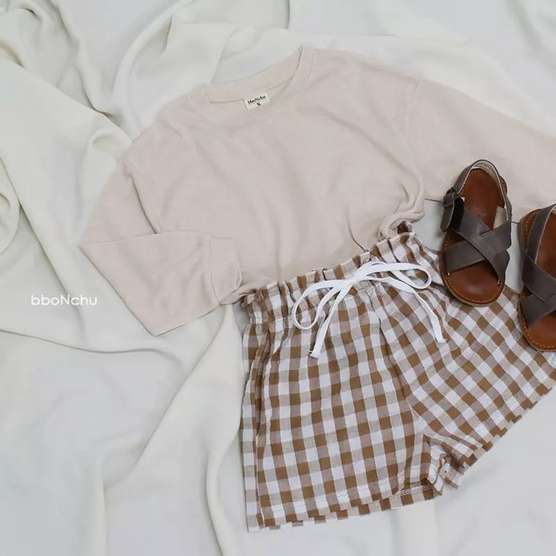 Bbonchu - Korean Children Fashion - #prettylittlegirls - Check Shorts - 6