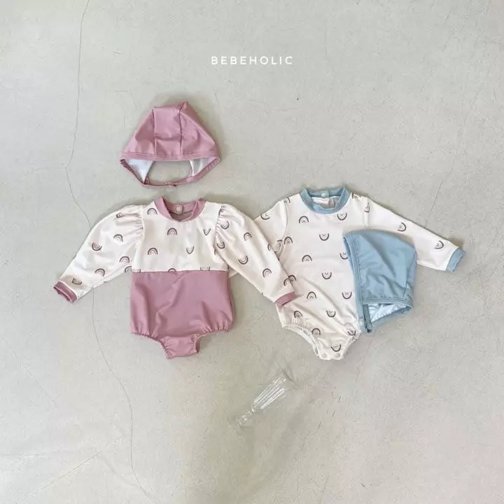 Bebe Holic - Korean Baby Fashion - #babyboutique - Rainbow Swimwear with Hat