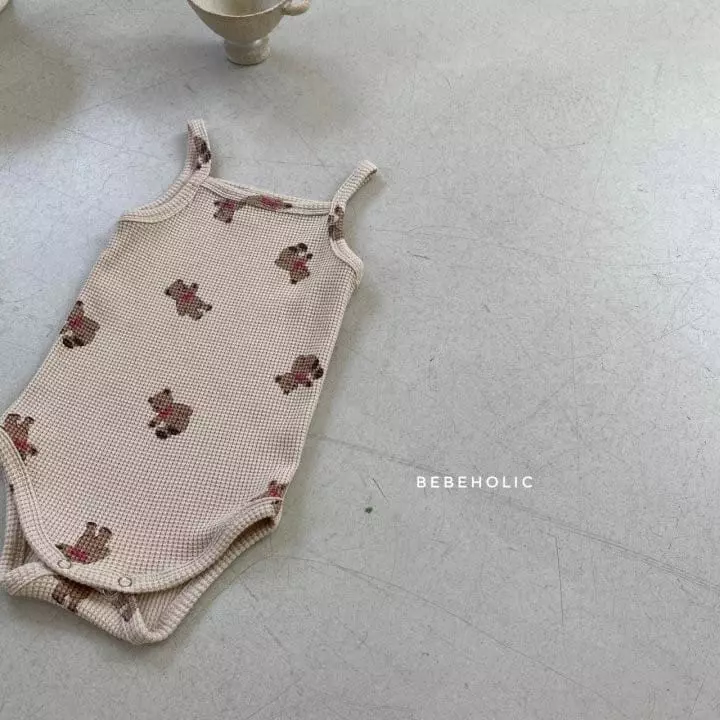 Bebe Holic - Korean Baby Fashion - #smilingbaby - Bear Waffle Bodysuit - 4