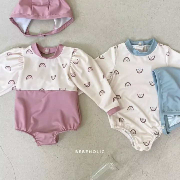 Bebe Holic - Korean Baby Fashion - #babyclothing - Rainbow Swimwear with Hat - 3