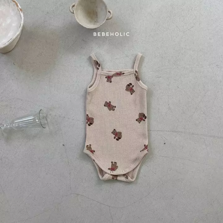 Bebe Holic - Korean Baby Fashion - #babyclothing - Bear Waffle Bodysuit - 6