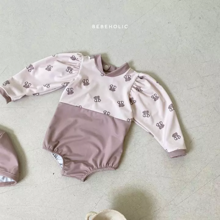 Bebe Holic - Korean Baby Fashion - #babyfashion - Bear Swimwear with Hat - 3