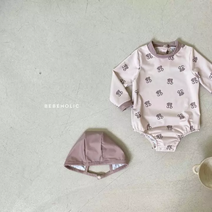 Bebe Holic - Korean Baby Fashion - #babyfashion - Bear Swimwear with Hat - 4