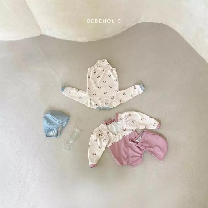 Bebe Holic - Korean Baby Fashion - #babygirlfashion - Rainbow Swimwear with Hat - 6