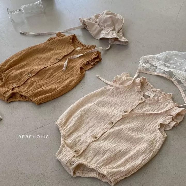 Bebe Holic - Korean Baby Fashion - #babyoutfit - Neck Shirring Bodysuit - 6