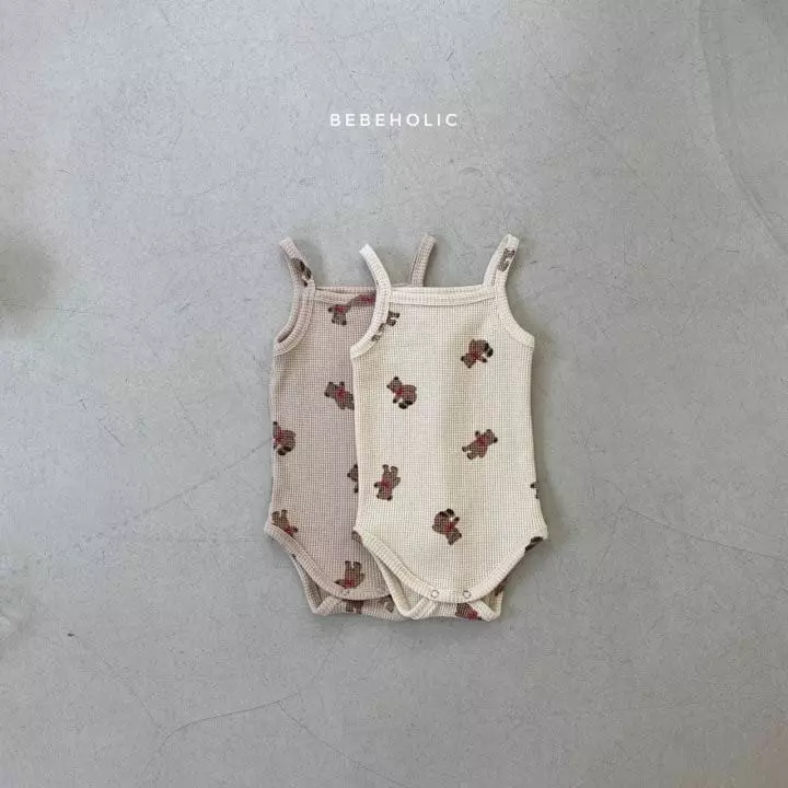 Bebe Holic - Korean Baby Fashion - #onlinebabyshop - Bear Waffle Bodysuit - 2