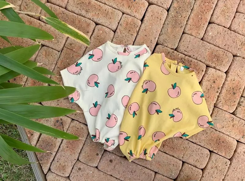 Bebe Nine - Korean Baby Fashion - #babyclothing - Peach Bodysuit