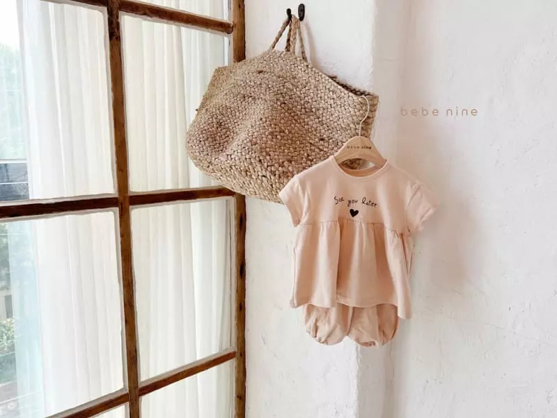 Bebe Nine - Korean Baby Fashion - #babyfashion - See U Top Bottom Set - 2