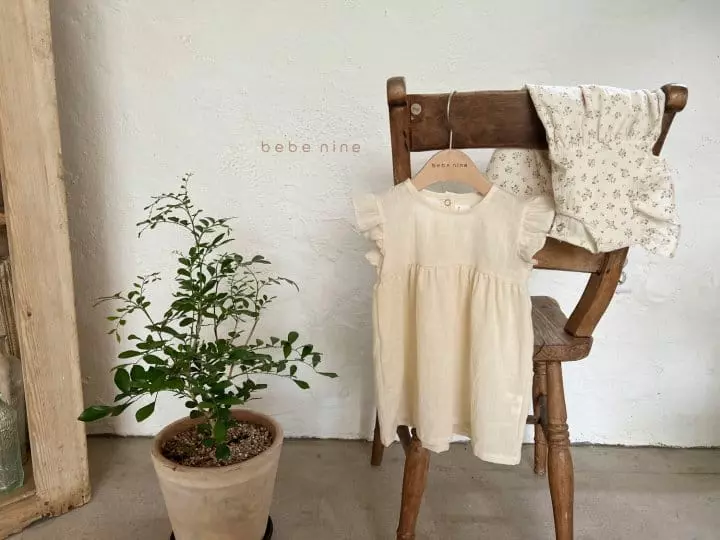 Bebe Nine - Korean Baby Fashion - #babyfever - Lovely One-piece Beige - 5
