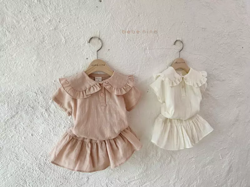 Bebe Nine - Korean Baby Fashion - #babyfever - Frill Cancan Top Bottom Set - 2