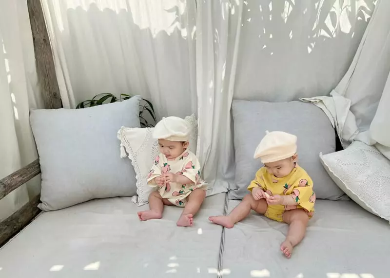 Bebe Nine - Korean Baby Fashion - #babyfever - Peach Bodysuit - 4