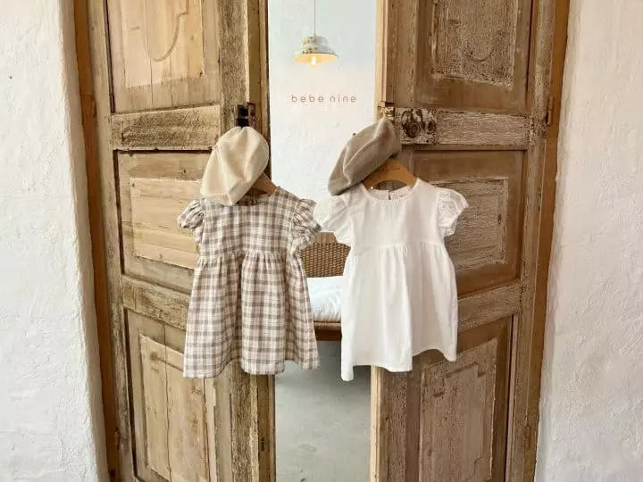 Bebe Nine - Korean Baby Fashion - #babyootd - Eyelet One-piece Ivory