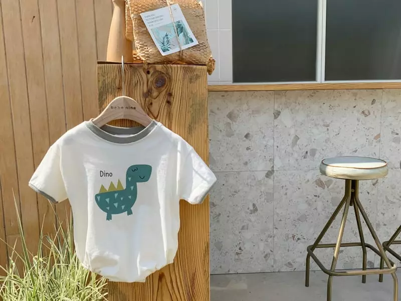 Bebe Nine - Korean Baby Fashion - #babyootd - Dino Bodysuit - 2
