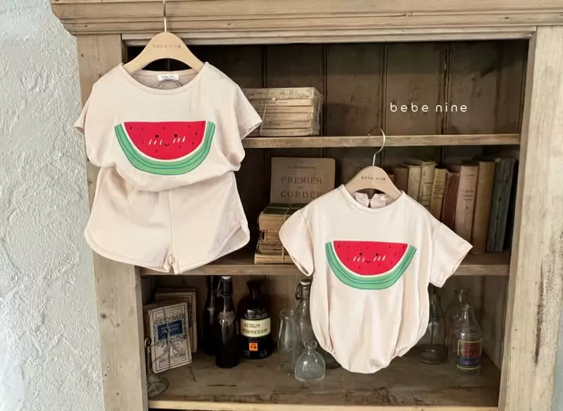Bebe Nine - Korean Baby Fashion - #babyoutfit - Watermelon Bodysuit - 7
