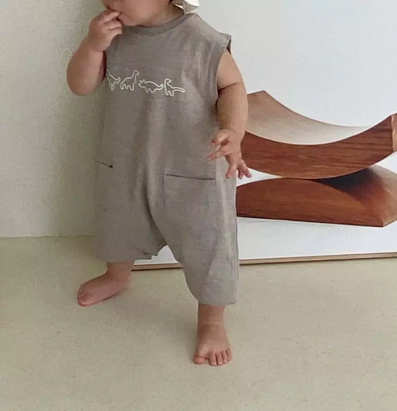 Bebe Nine - Korean Baby Fashion - #onlinebabyboutique - Jjorr Dino Bodysuit - 5