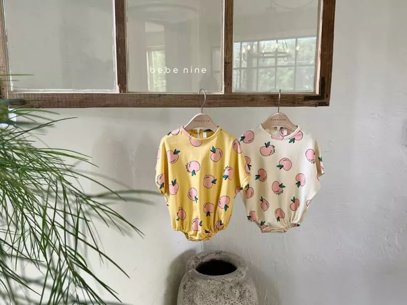 Bebe Nine - Korean Baby Fashion - #onlinebabyshop - Peach Bodysuit - 12