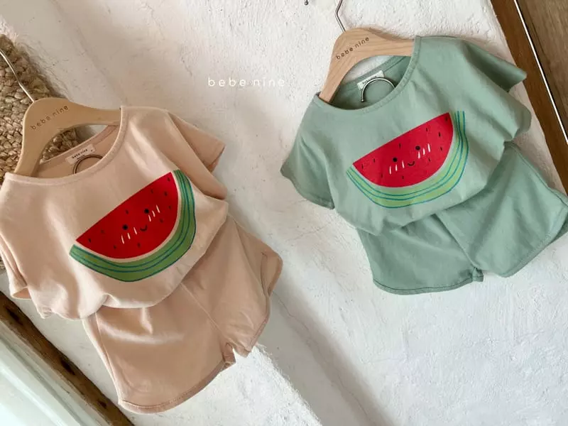 Bebe Nine - Korean Children Fashion - #childofig - Watermelon Top Bottom Set
