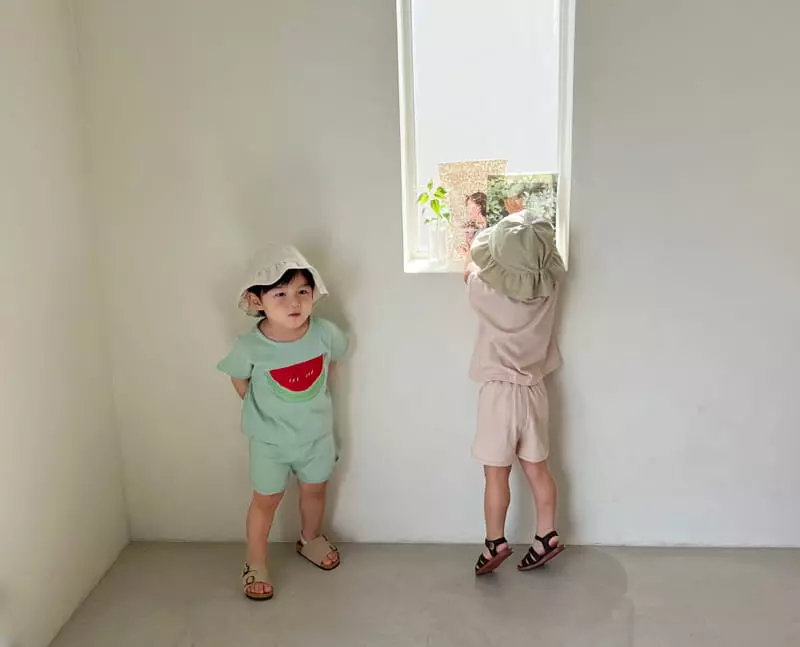 Bebe Nine - Korean Children Fashion - #childrensboutique - Watermelon Top Bottom Set - 4