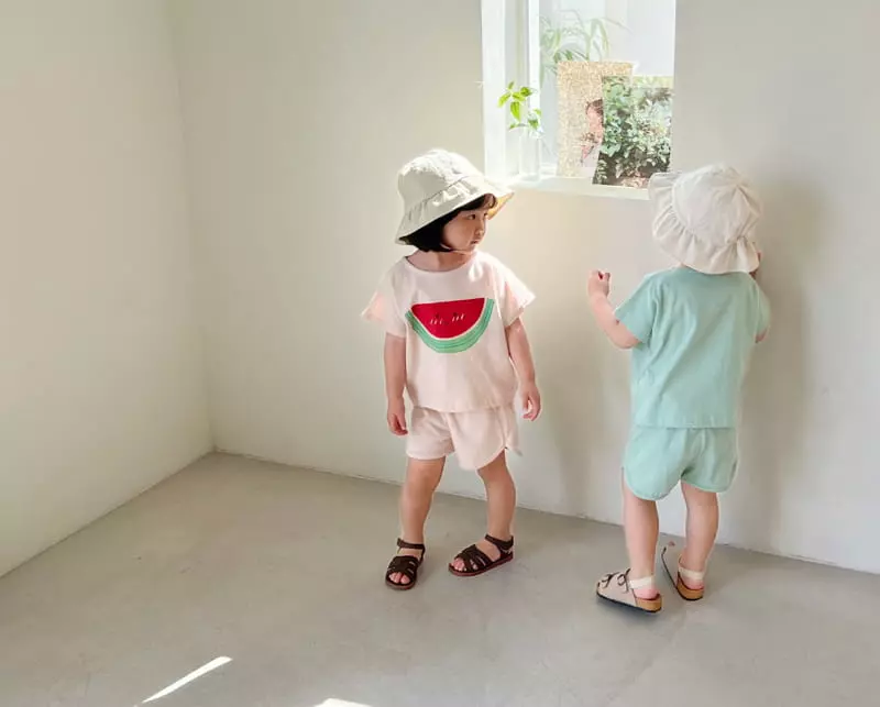Bebe Nine - Korean Children Fashion - #fashionkids - Watermelon Top Bottom Set - 6