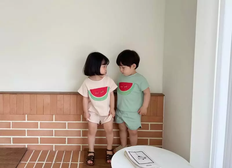 Bebe Nine - Korean Children Fashion - #kidzfashiontrend - Watermelon Top Bottom Set - 9