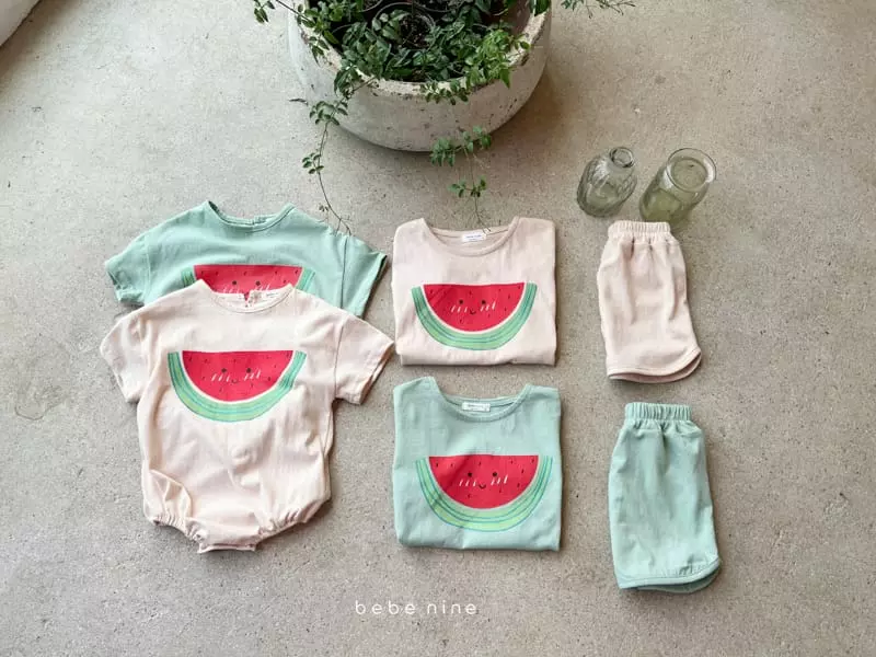 Bebe Nine - Korean Children Fashion - #magicofchildhood - Watermelon Top Bottom Set - 12