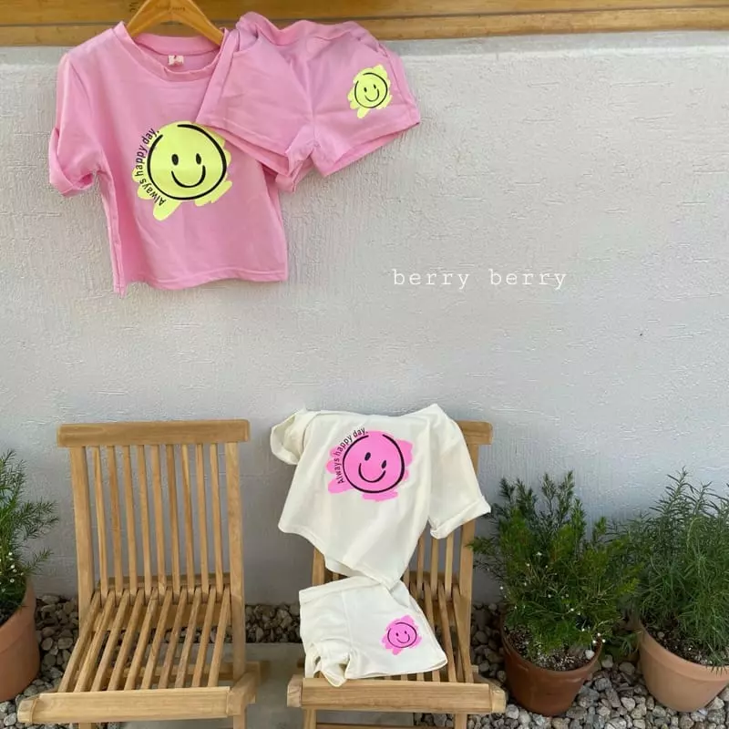 Berry Berry - Korean Children Fashion - #designkidswear - Smile Top Bottom Set - 4