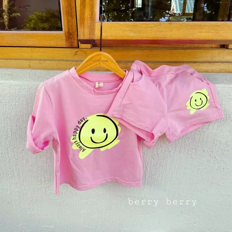 Berry Berry - Korean Children Fashion - #kidzfashiontrend - Smile Top Bottom Set - 8