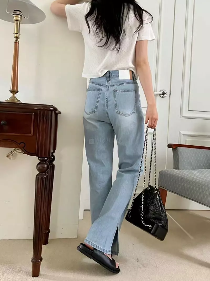 Binus - Korean Women Fashion - #momslook - Slit Jeans - 2