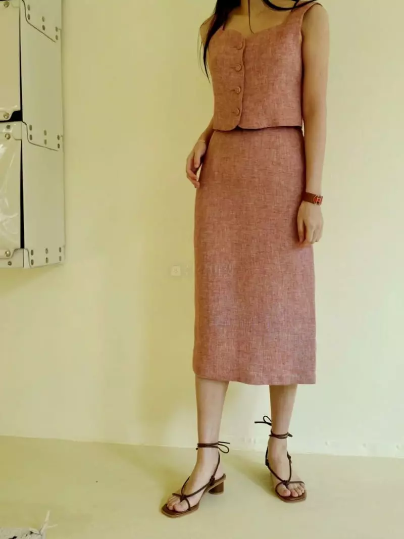 Binus - Korean Women Fashion - #momslook - Linen Skirt - 2
