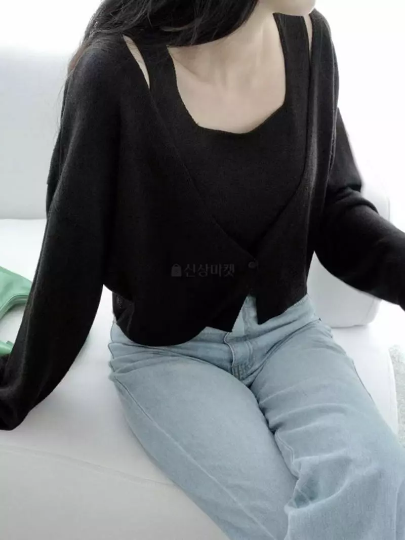 Binus - Korean Women Fashion - #restrostyle - Wrap Cardigan Set